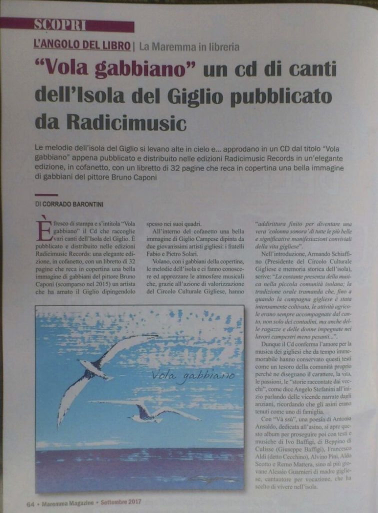 maremma magazine vola gabbiano cd isola del giglio giglionews