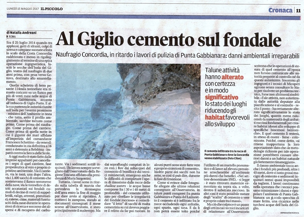 fondali devastati isola del giglio giglionews