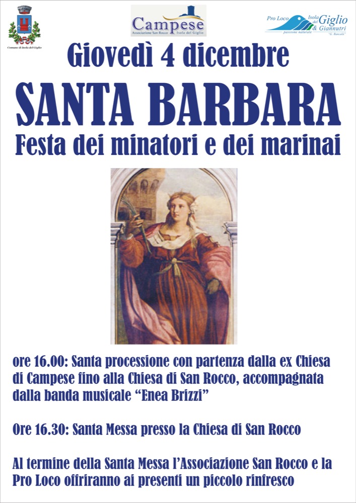 Santa Barbara Festa Dei Minatori E Marinai Isola Del Giglio Giglionews