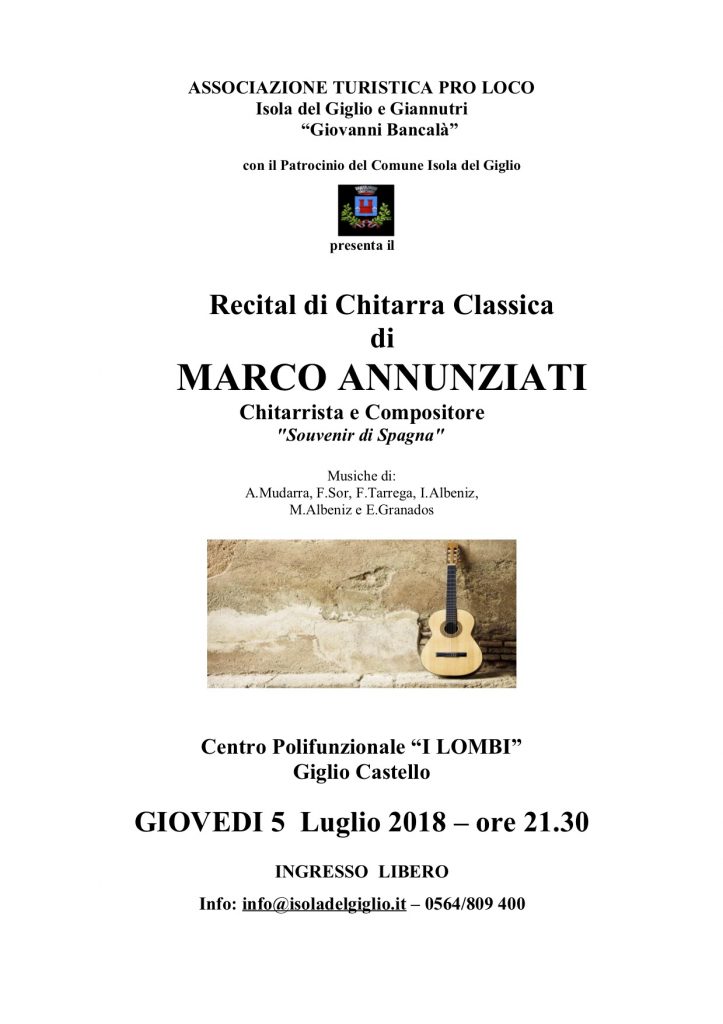 recital chitarra isola del giglio giglionews