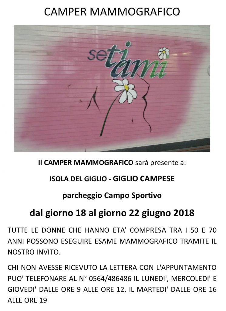 screening mammografico isola del giglio giglionews