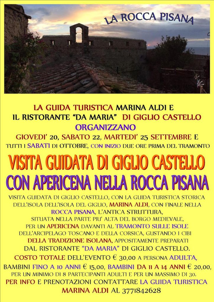 apericena rocca visita isola del giglio castello giglionews