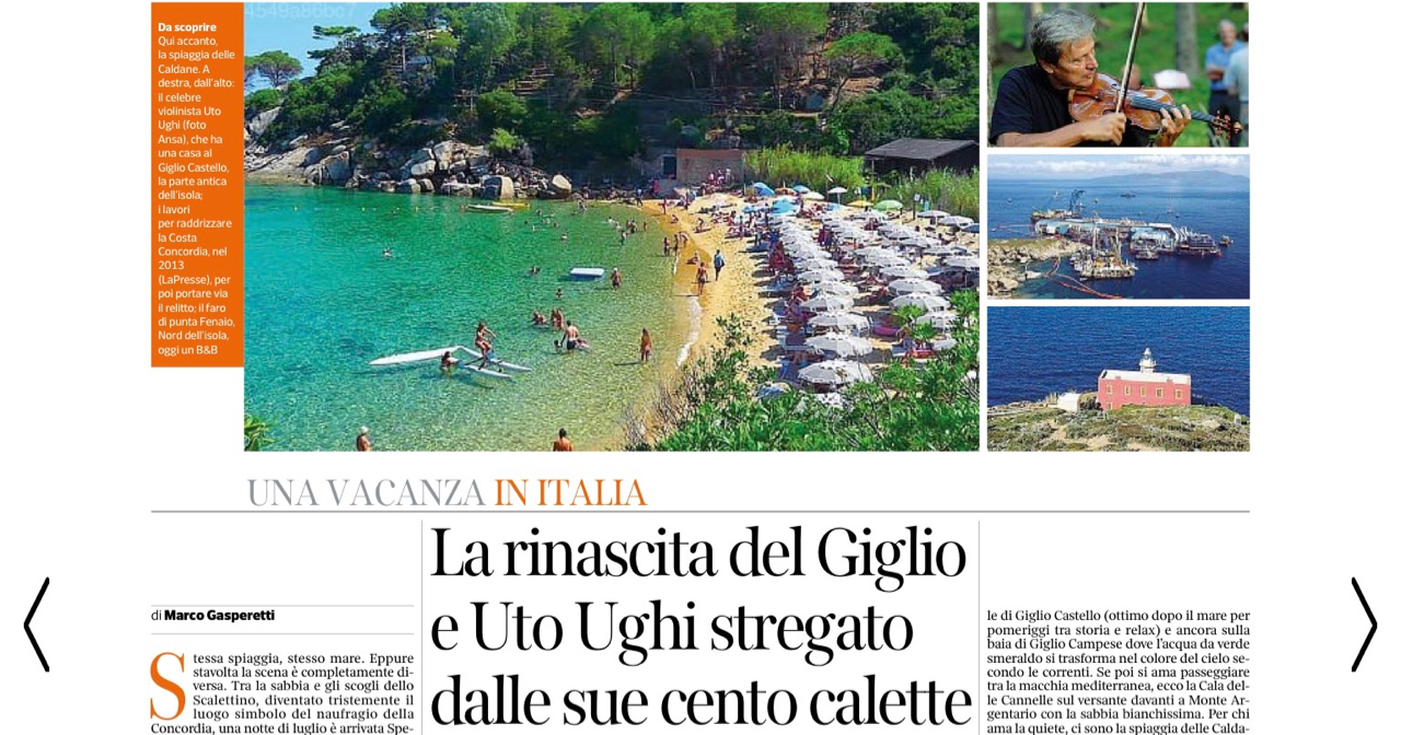 articolo corriere della sera turismo estate isola del giglio giglionews