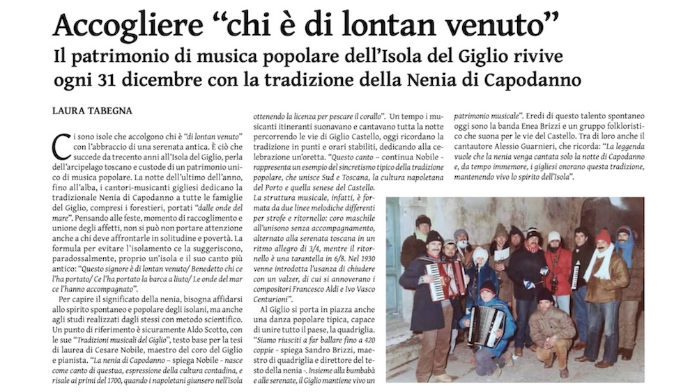 articolo fuori binario laura tabegna isola del giglio giglionews