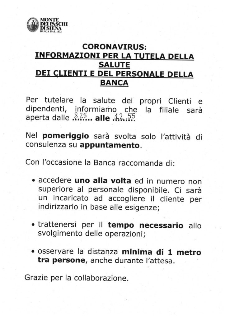 banca mps orari pubblico isola del giglio giglionews