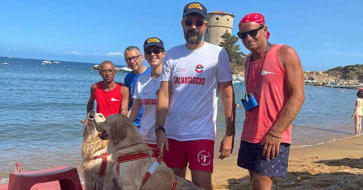 cani salvataggio spiaggia isola del giglio campese giglionews