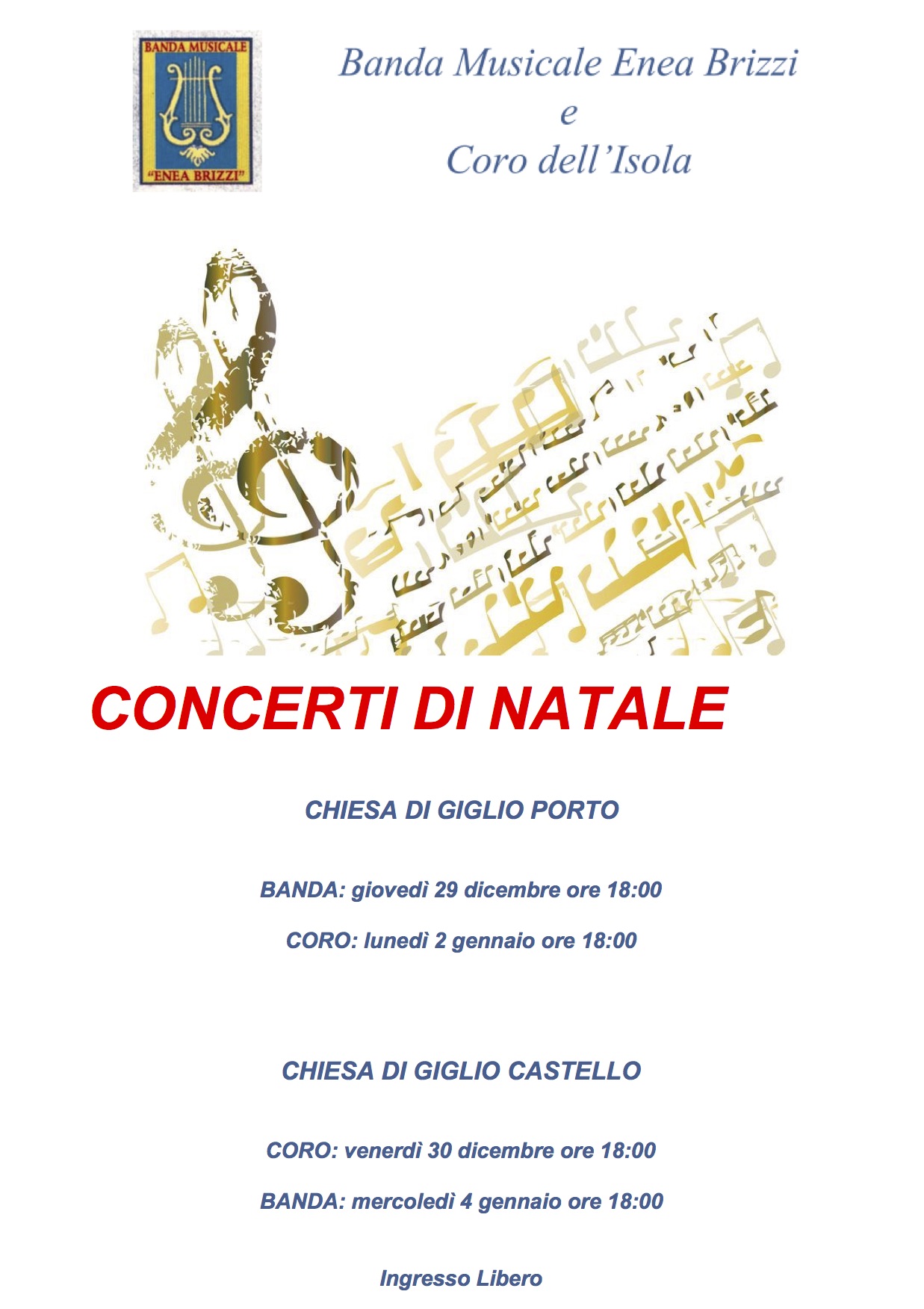 concerti natale banda coro isola del giglio giglionews