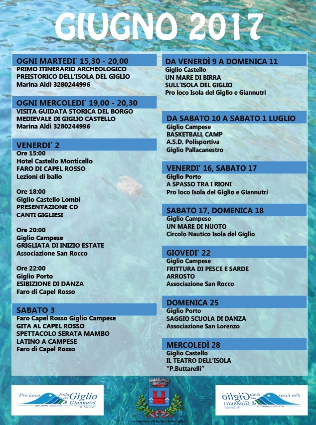 eventi giugno pro loco isola del giglio giglionews