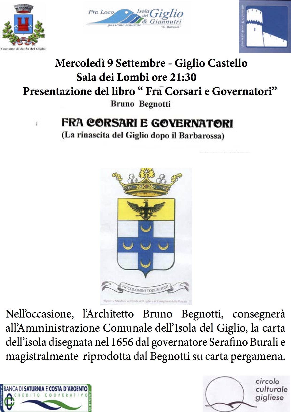 corsari e governatori bruno begnotti isola del giglio giglionews