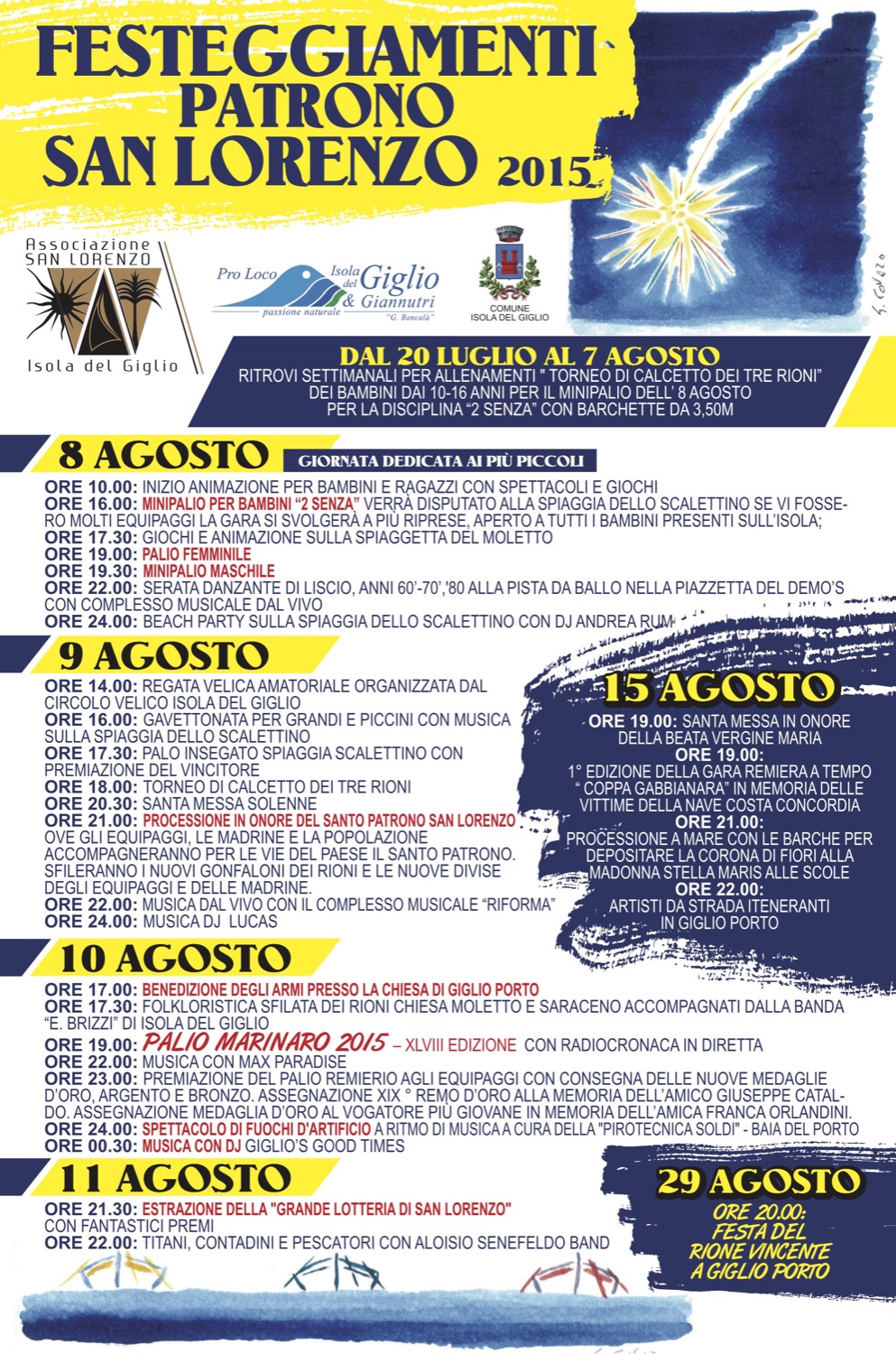 programma san lorenzo isola del giglio giglionews