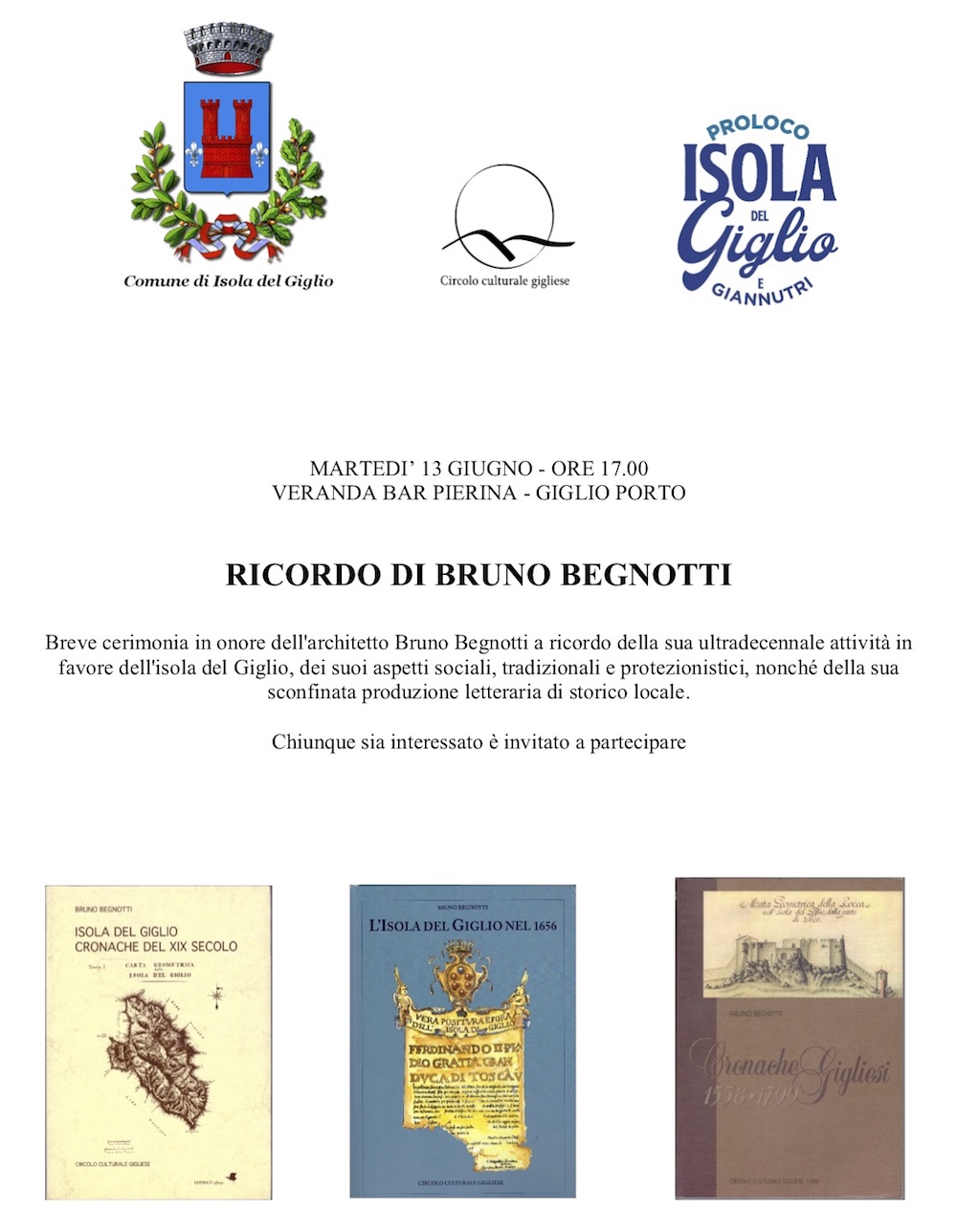 locandina ricordo begnotti isola del giglio giglionews