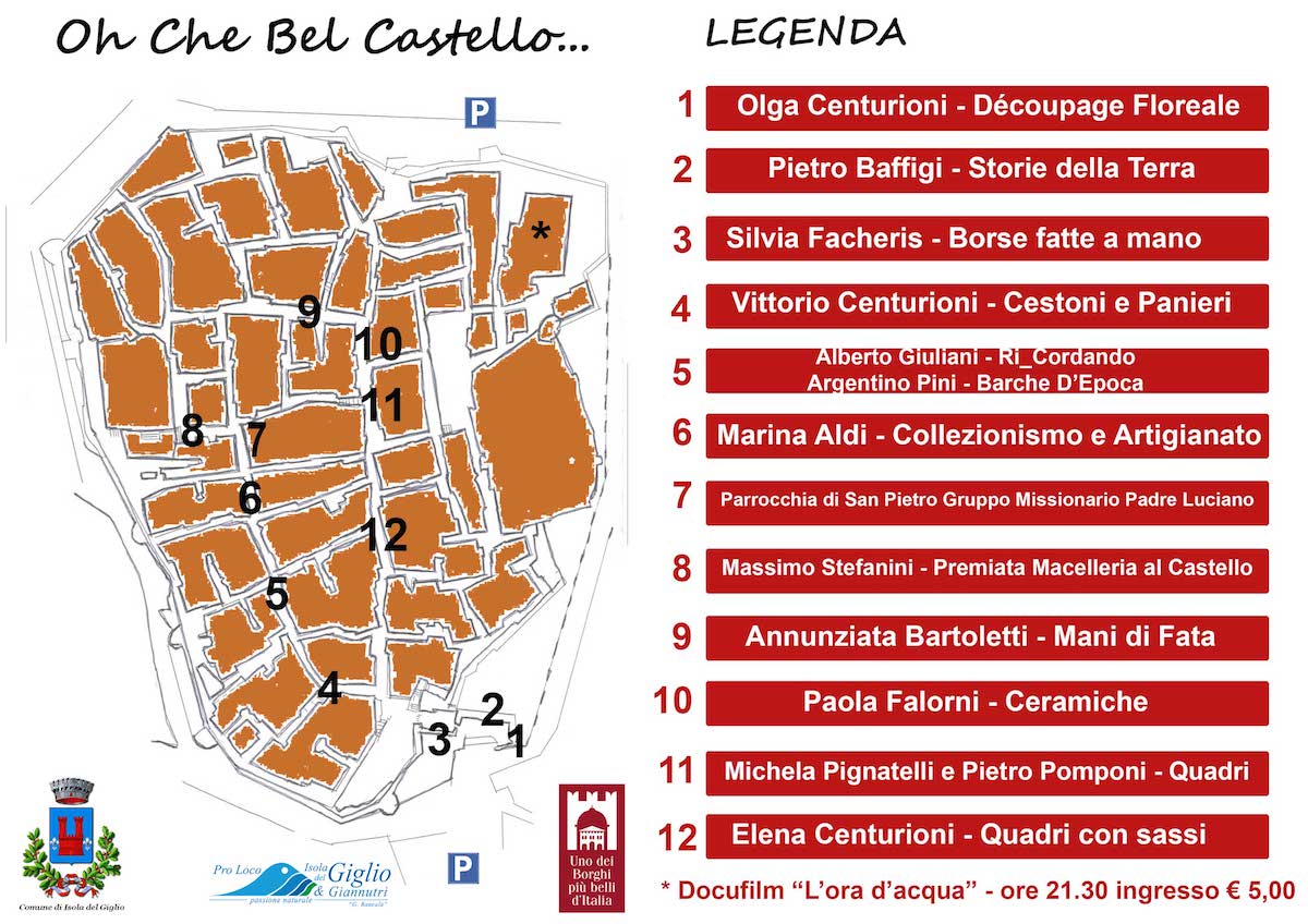 mappa oh che bel castello isola del giglio giglionews