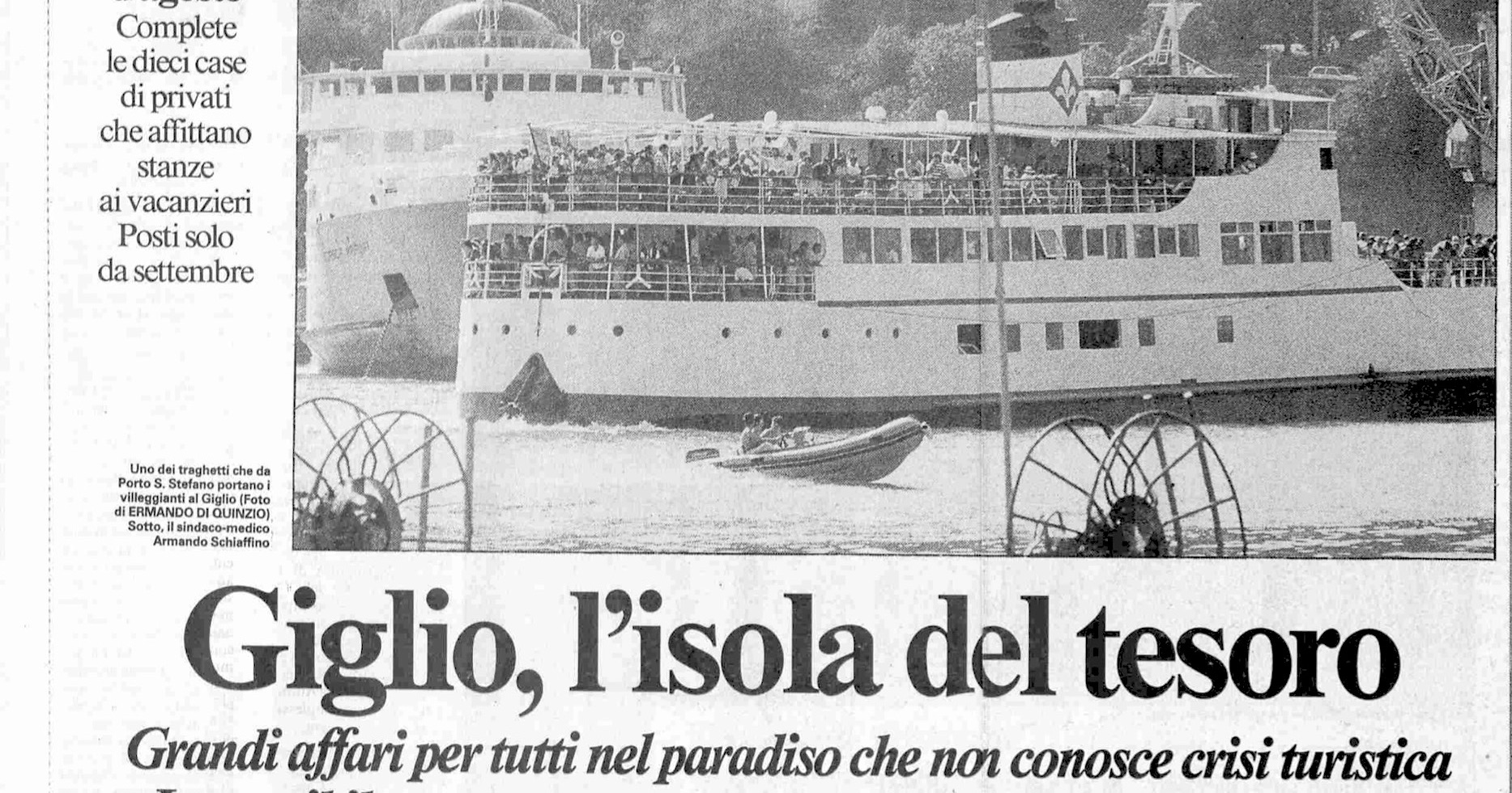 isola del tesoro articolo messaggero 1993 isola del giglio giglionews