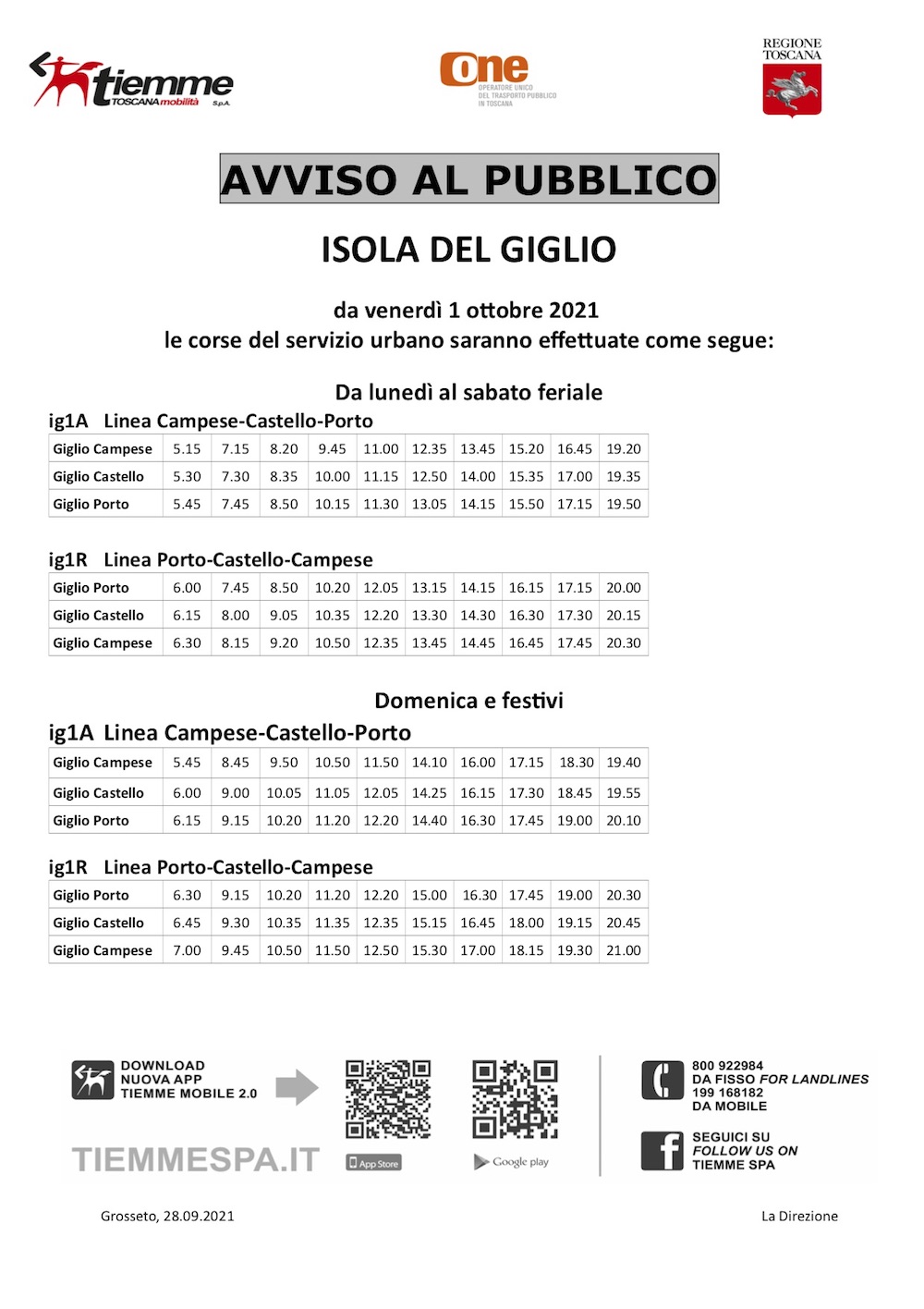 orari autobus tiemme 1 ottobre isola del giglio giglionews