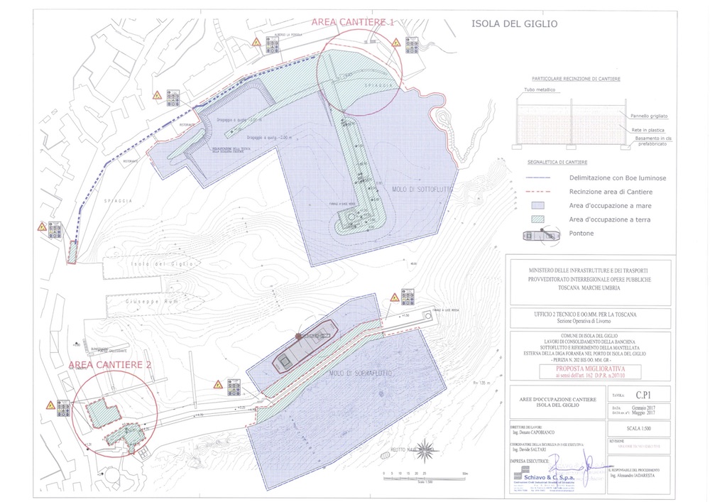 lavori molo verde comune isola del giglio giglionews