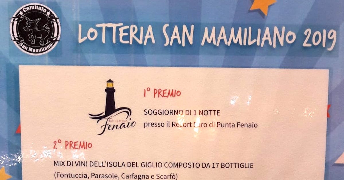 lotteria san mamiliano isola del giglio castello giglionews