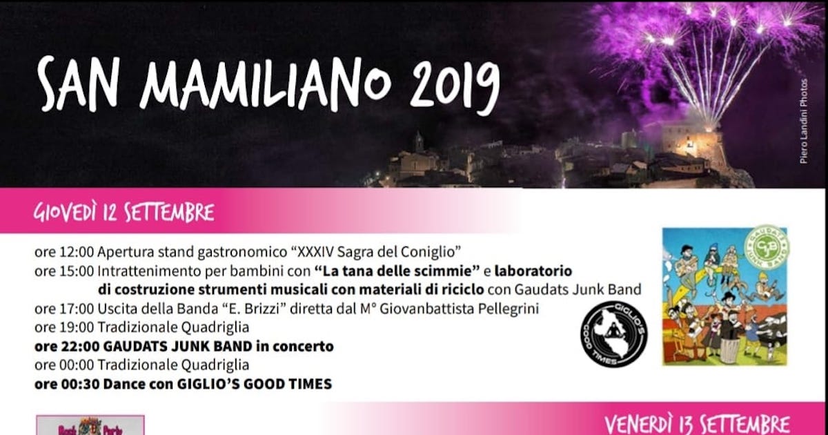 san mamiliano programma isola del giglio castello giglionews