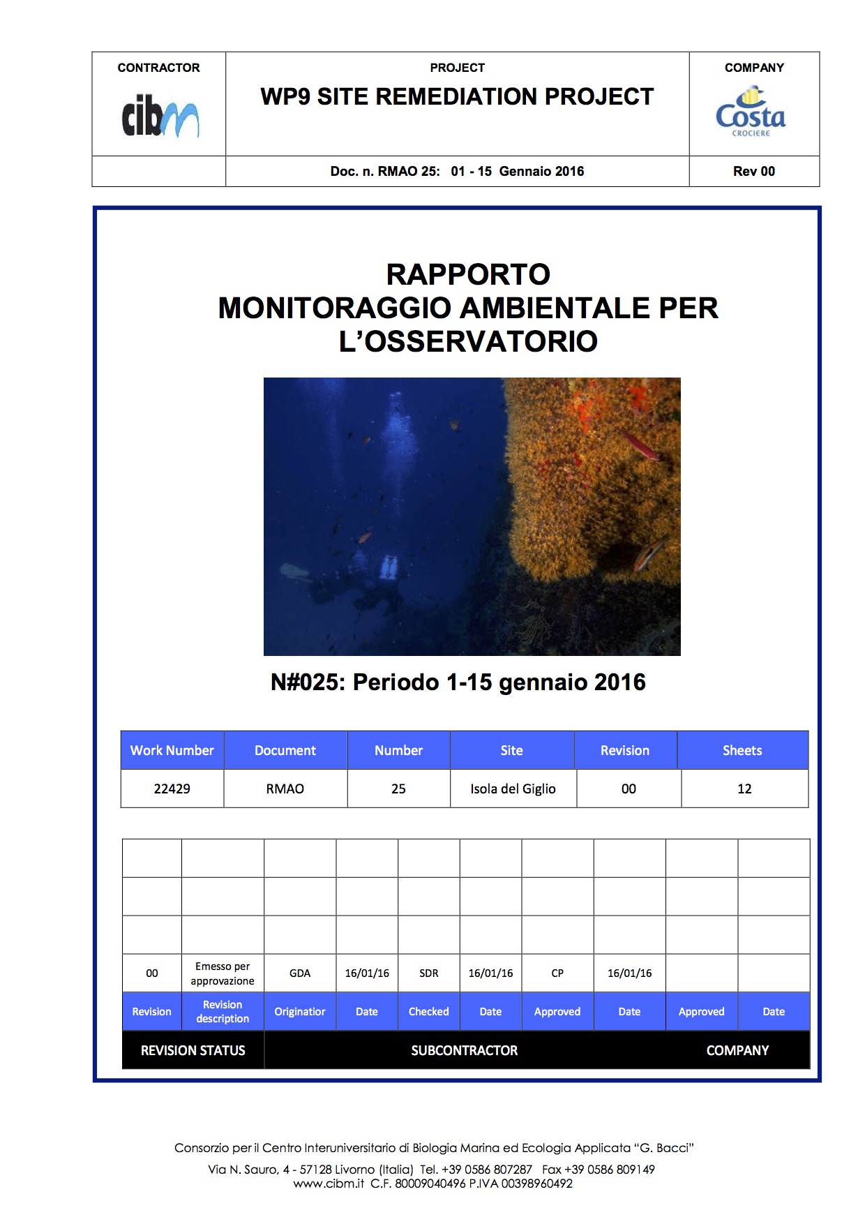 pulizia fondali gabbianara costa concordia isola del giglio giglionews