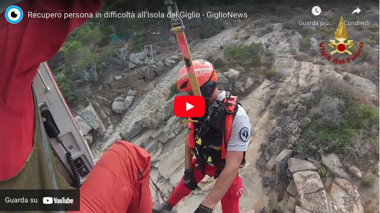 video recupero escursionista vigili del fuoco isola del giglio giglionews